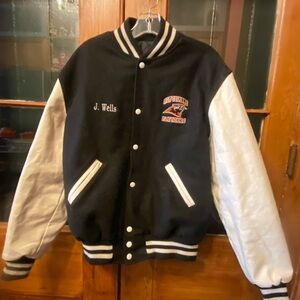 Black and White Varsity Jacket Panthers New Orleans M